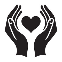 Heart in Hands Caring Graphic Illustration Symbol of Love and Support