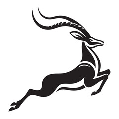 Springbok Leaping Gracefully Animal Graphic Design for Sports Mascot