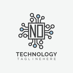 initial monogram for technology logo with squire style design