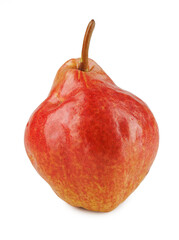 Red pear isolated on white background.