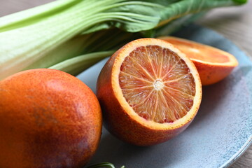 blood orange close up view
