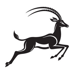 Gazelle silhouette illustration leaping gracefully wildlife vector graphic