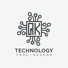 initial monogram for technology logo with squire style design