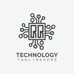 initial monogram for technology logo with squire style design