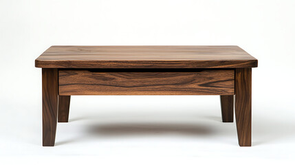A wooden coffee table with a drawer