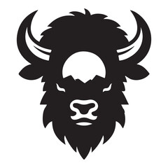 Powerful Bison Silhouette Vector Art American West Symbol Design