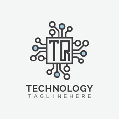 initial monogram for technology logo with squire style design