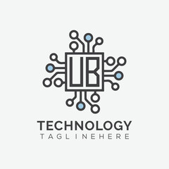 initial monogram for technology logo with squire style design