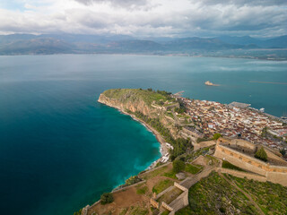 Aerial View of Nafplio and the Acronafplia Peninsula, Greece