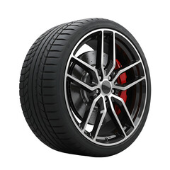 Fototapeta premium Black Alloy Wheels: High-Res Image