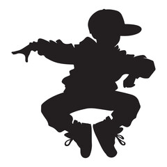 Bboy Silhouette Vector Illustration Breakdancing Hip Hop Dancer Art
