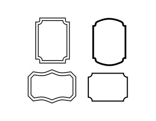 Set Vintage Ornate Labels Decorative Frames and Retro Badges