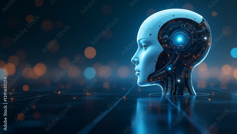 Poster robotics innovation wallpaper: merging mechanical design with minimalistic aesthetics in a vast empt
