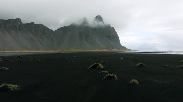 Flying over the landscape of Iceland during daytime