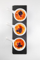 A fresh and delicious breakfast of cheesecakes and porridge