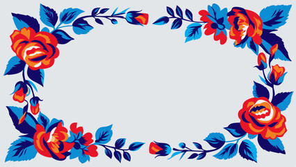 Colorful floral vector frame design for invitations or decorations