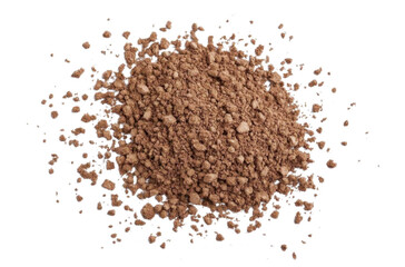 cocoa powder pile isolated on white background