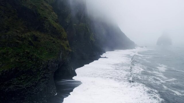 Flying over the landscape of Iceland during daytime