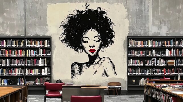 empowerment in pages: a modern library exhibit celebrating civil rights history and education - perfect poster image for inspiring spaces