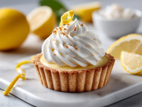  tangy lemon tartlet with meringue swirls,