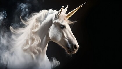 Naklejka premium unicorn on black background