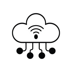 CLOUD COMPUTING vector icon stock illustration