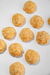 Dumplings with filling, frozen for cooking and frying