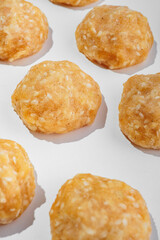 Dumplings with filling, frozen for cooking and frying