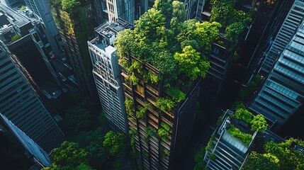 urban landscape with ecofriendly design green buildings and renewable energy integration representing sustainable development and environmentally conscious planning