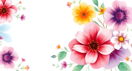 Naklejka premium Transparent PNG Watercolor Floral Corner Element for Digital Design and Overlays