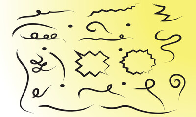 Swoosh Swirl Curl Confetti Party Graphic Silhouette Shape Digital Art Illustration