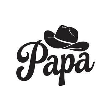 A digital graphic design featuring the word Papa in black cursive script with decorative swirls fathers day vives