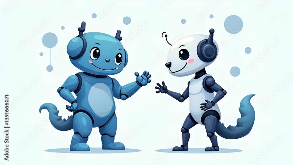 Poster empowering innovation: a flat vector illustration of agentic ai systems with advanced learning and a