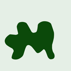 Vector illustration in simple hand drawn, natural print, green coral, poster or logo design template