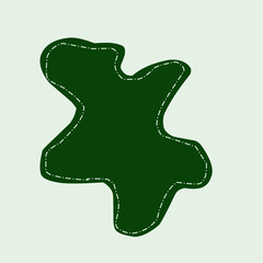 Vector illustration in simple hand drawn, natural print, green leaves, poster or logo design template