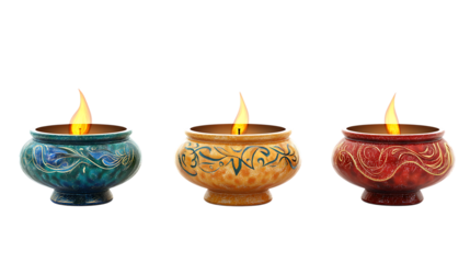 Diwali oil lamps png