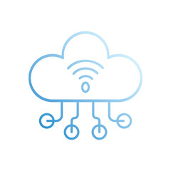 CLOUD COMPUTING vector icon stock illustration