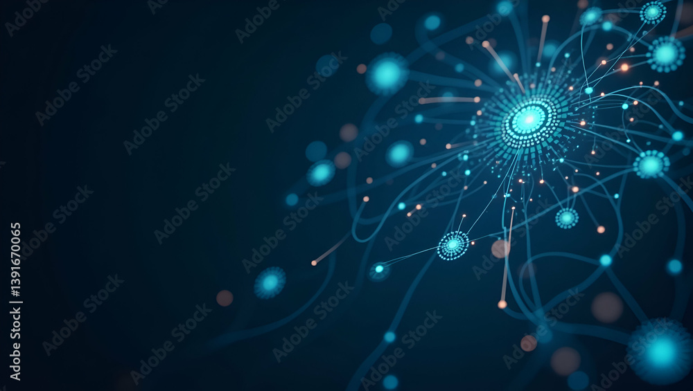 Poster empowering digital decision-making: advanced agentic ai systems in photo stock with dynamic learning