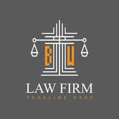 modern law firm justice logo design vector graphic template.	