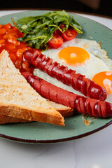 A fresh and delicious breakfast with an interesting serving