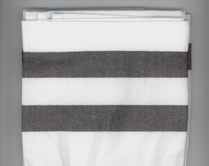 striped grey and white towel