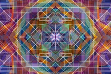 Hand drawn Colorful Geometric Abstract Design with rectangle and triangle pattern