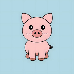 pig, animal, cartoon, pink, vector, baby, illustration, farm, piglet, cute, piggy, pork, mammal, fun, smile, drawing, happy, character, comic, funny, icon, art, swine, pet, isolated