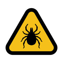 Tick Warning Sign, Yellow Triangular Hazard Symbol
