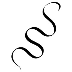 Graceful black ink swirl curve Line
