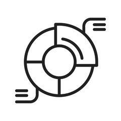 Doughnut Chart icon vector image. Suitable for mobile apps, web apps and print media.