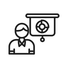 Presentation icon vector image. Suitable for mobile apps, web apps and print media.