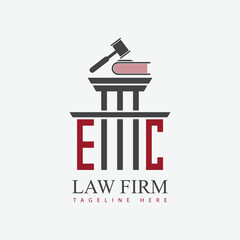 modern law firm justice logo design vector graphic template.	