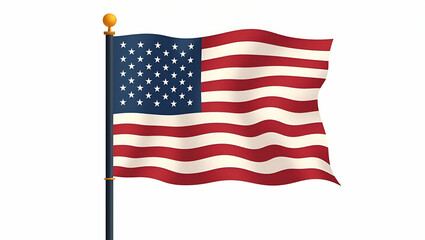 Elegant Flat Vector Illustration of American Flag: Vibrant Patriotic Symbols and Dignified Banners Celebrating National Pride, Heritage, and Cultural Unity in a Smart Business Tone