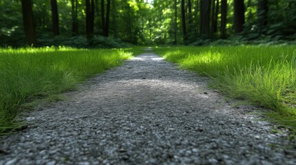 Naklejka premium Sunlit Forest Path